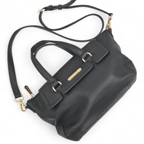 Michael Kors Handbags - Michael Kors Mackenzie in Blk Small TZ Satchel Leather Purse
